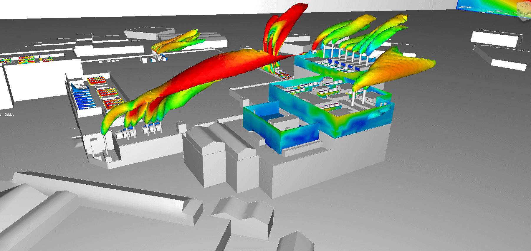 Simulation CFD - Etude panache thermique data center - haute température
