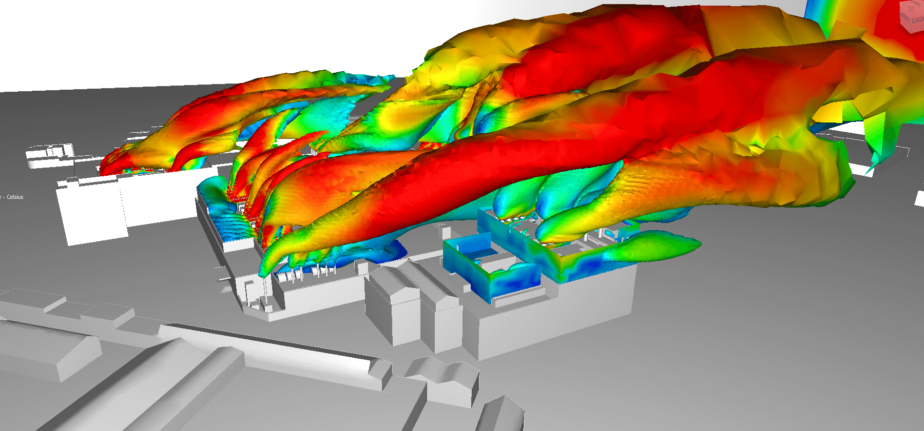 Simulation CFD - Etude panache thermique data center - basse température