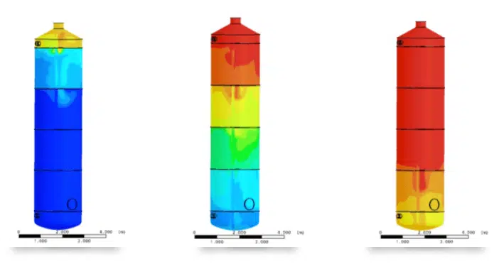 Estratificación de un acumulador de almacenamiento térmico