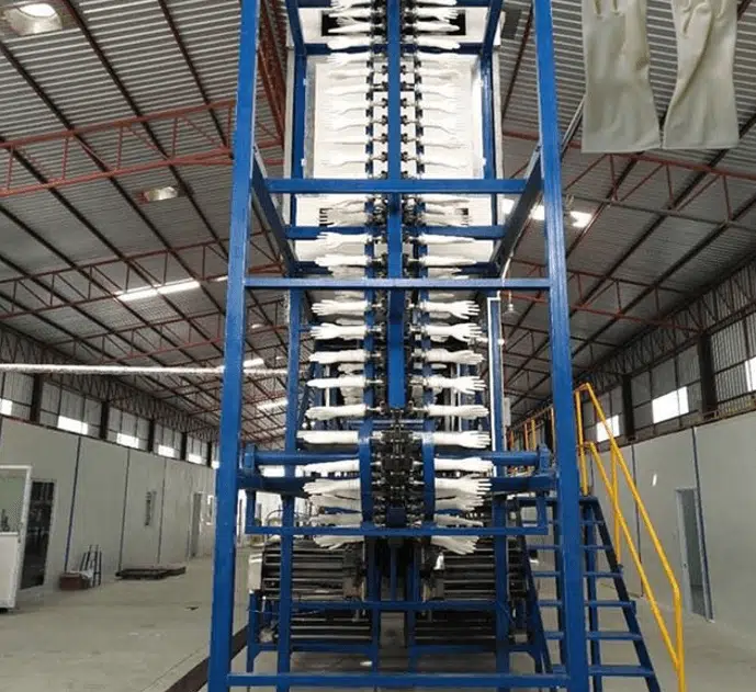 Proceso de fabricación de guantes — máquinas de la fábrica