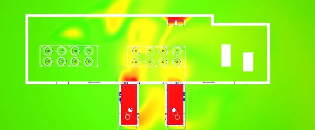 Plano de las temperaturas a nivel de aeroenfriador