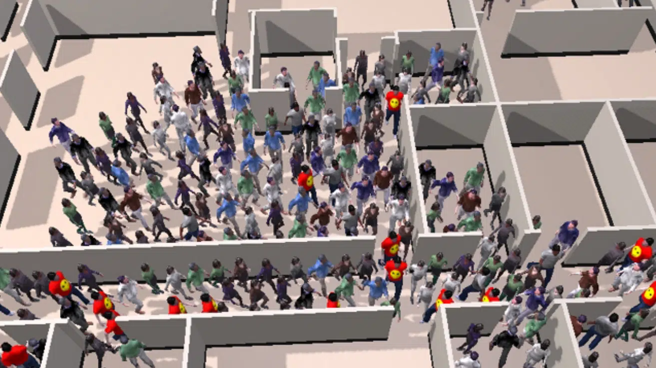 Ilustración de los estudios de evacuación de las personas en un ERP