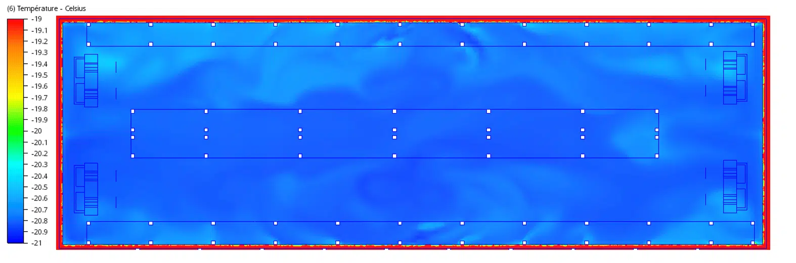 Plano de temperaturas en la zona freezer