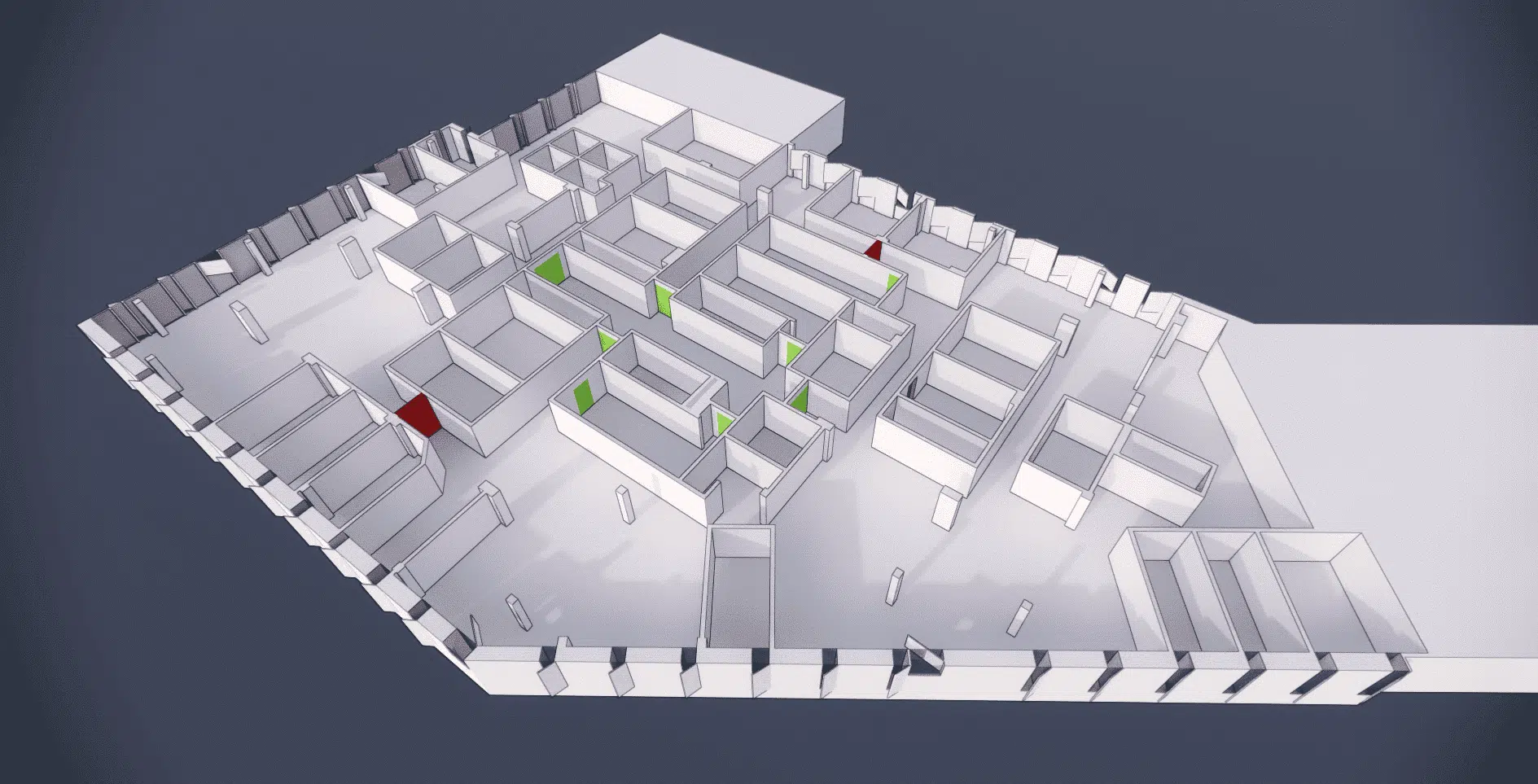 Modelización 3D de la compartimentación de oficinas