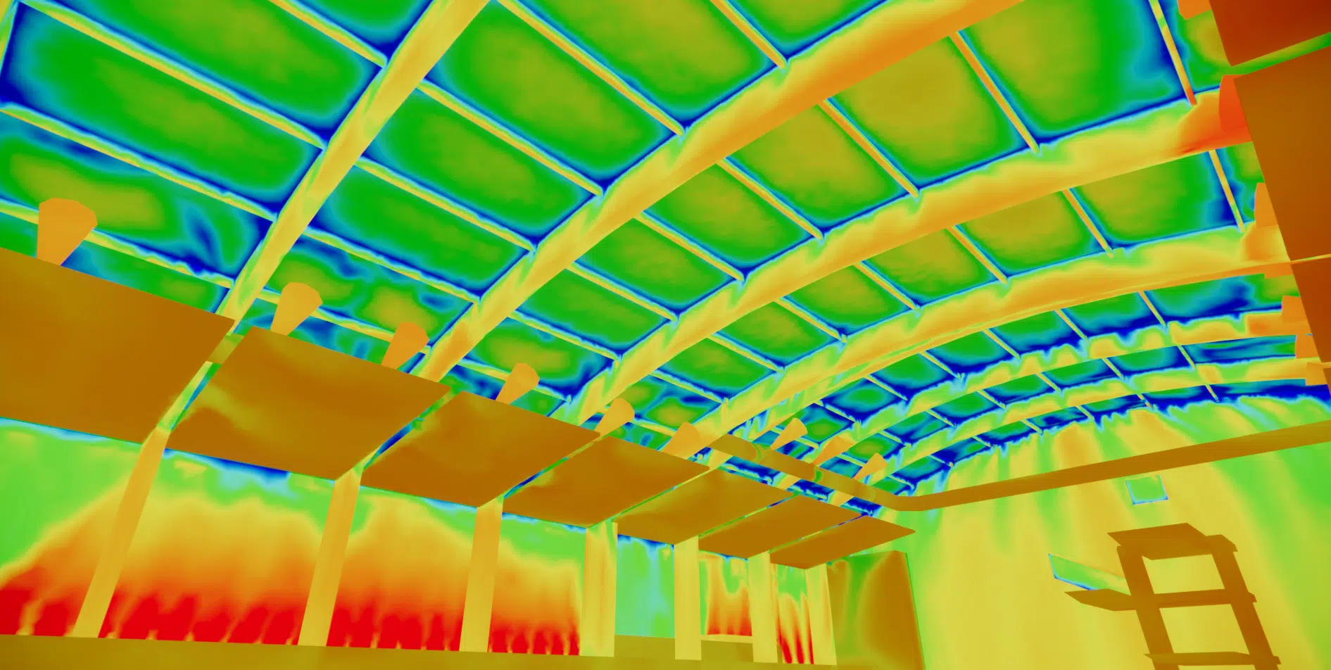 Modelización termográfica numérica de una piscina — zonas de riesgo de condensación
