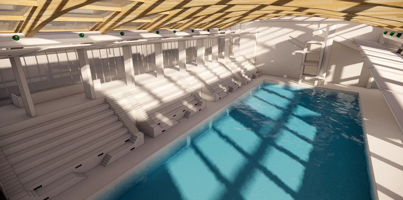 Modelo 3D CFD de la piscina