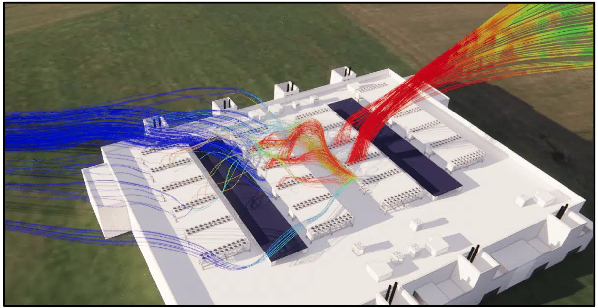 Estudio CFD de centro de datos — efecto de bucle y aumento de las temperaturas