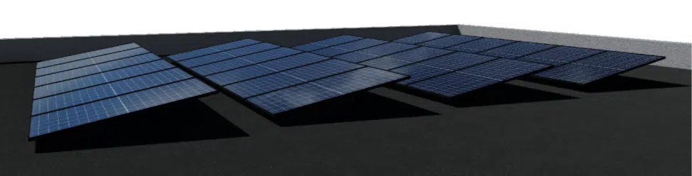Ilustración de un modelo 3D de estudio — central fotovoltaica