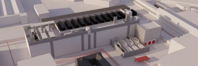 Modelo 3D exterior de un centro de datos
