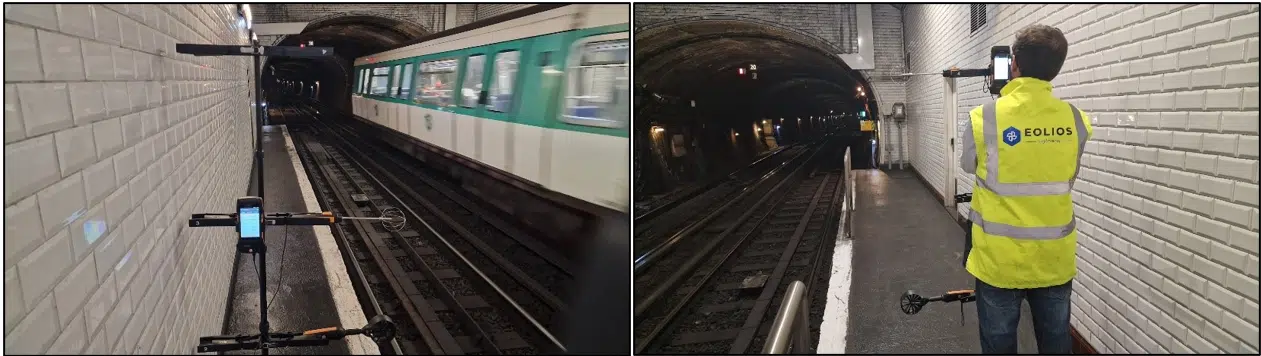 Plano de la estación de Lourmel, posición de los puntos de medición