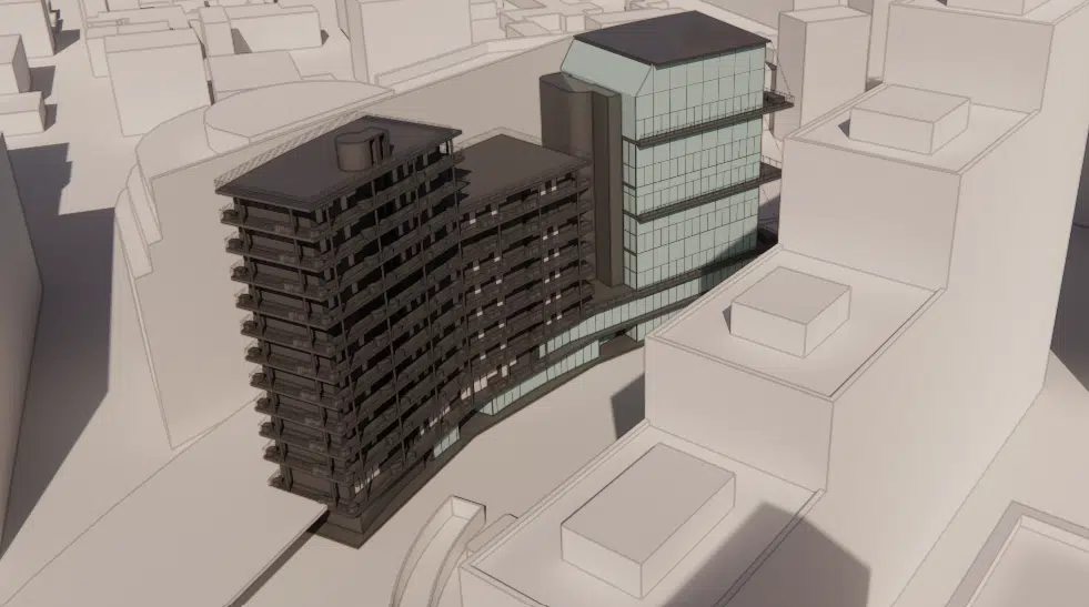 Modelo 3D de estudio — edificio del proyecto