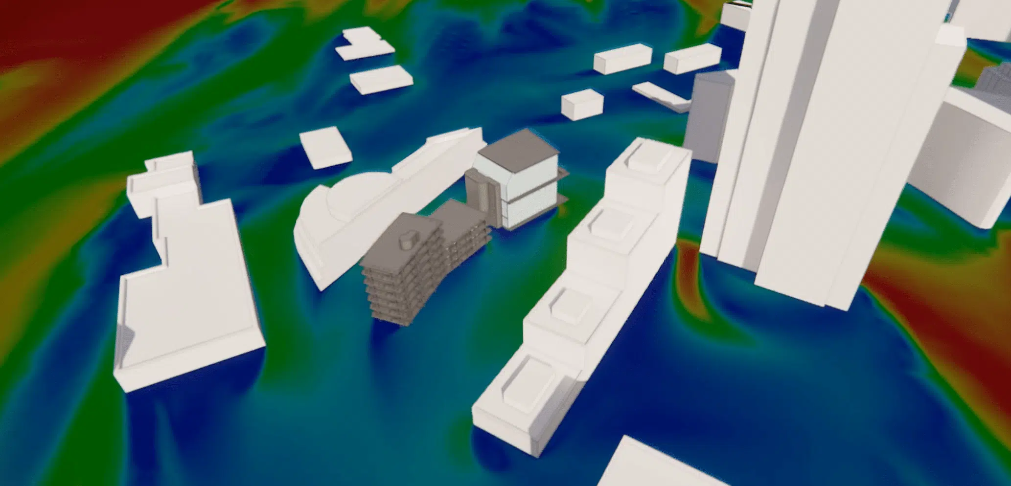 Velocidades del aire — media altura del edificio