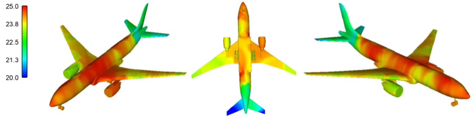 Estudio CFD de las temperaturas en la superficie de un avión en cabina de pintura