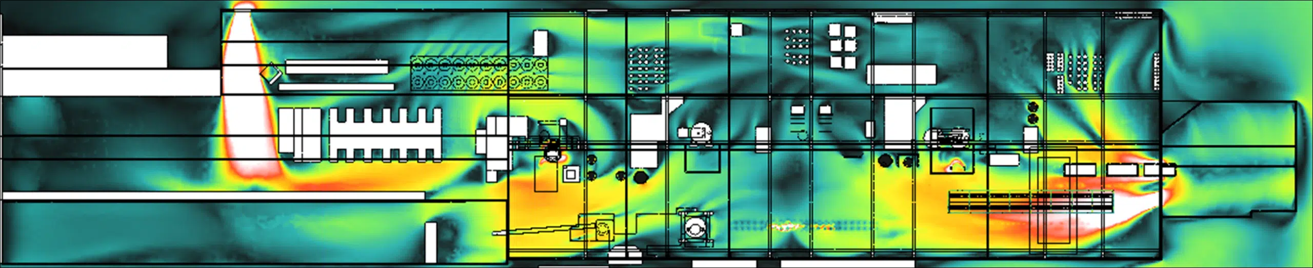 Simulación CFD de las velocidades de aire a la altura de una persona