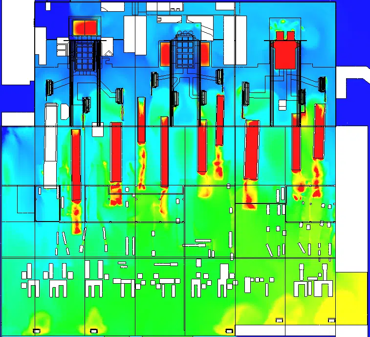 Plano de las temperaturas a la altura de una persona — Diseño inicial