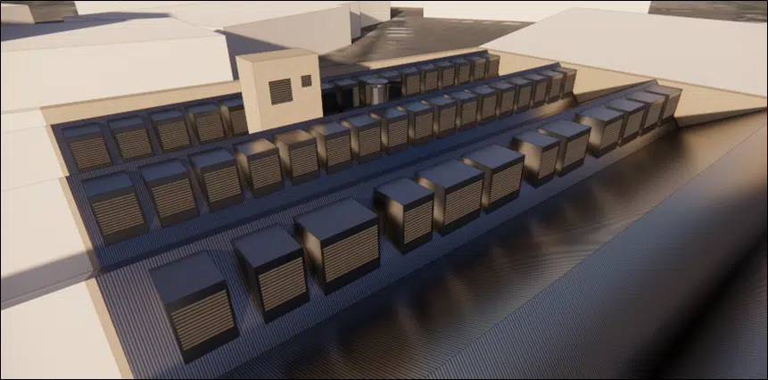 Roof and air-supply hatches of the cooling systems
