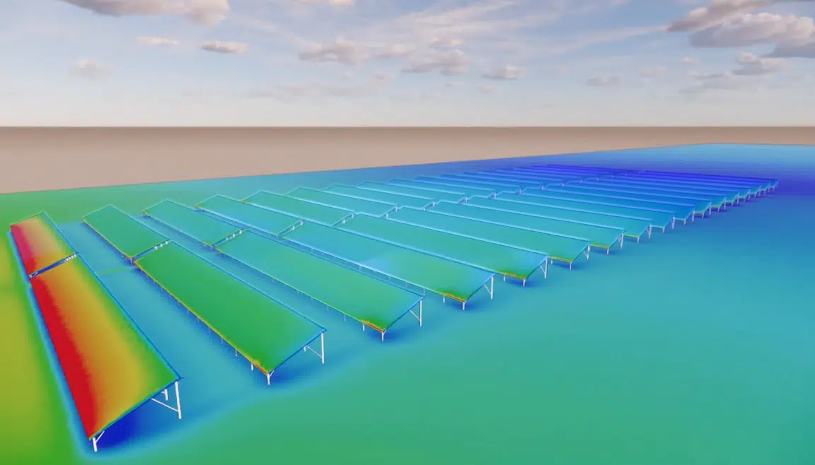 Impacto del viento – central solar