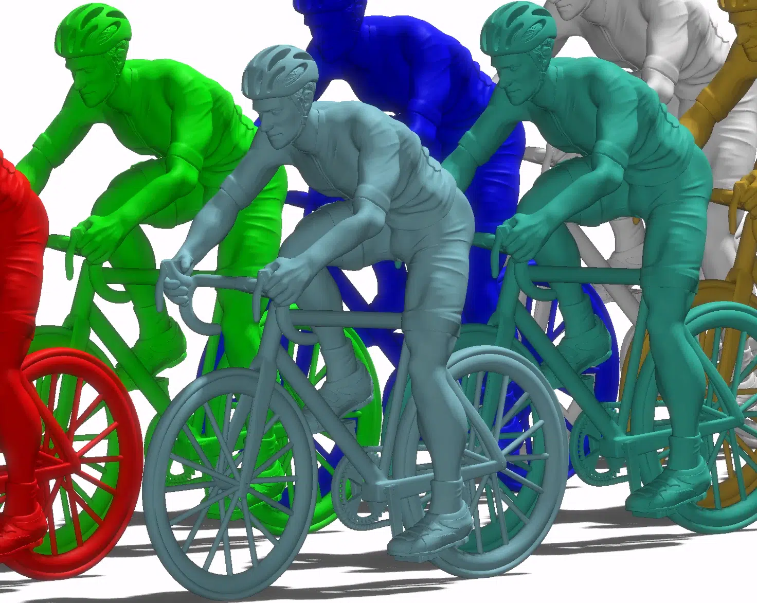 Geometría utilizada del ciclista sobre su bicicleta para la simulación CFD