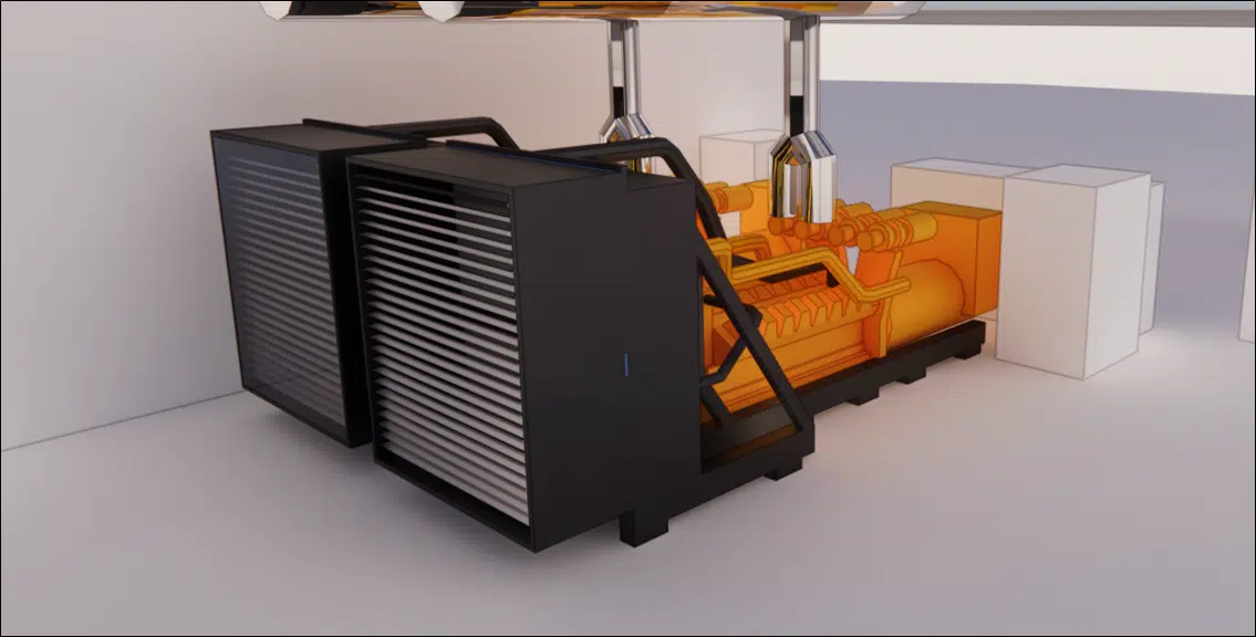 Modelo 3D de un grupo electrógeno