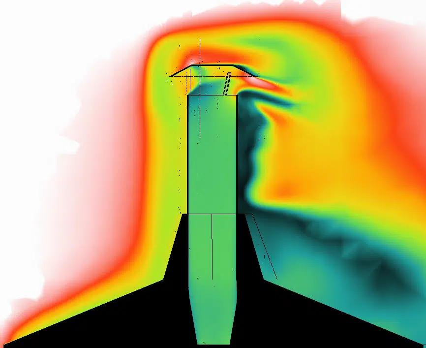 Chimenea cilíndrica, sombrerete fijo
