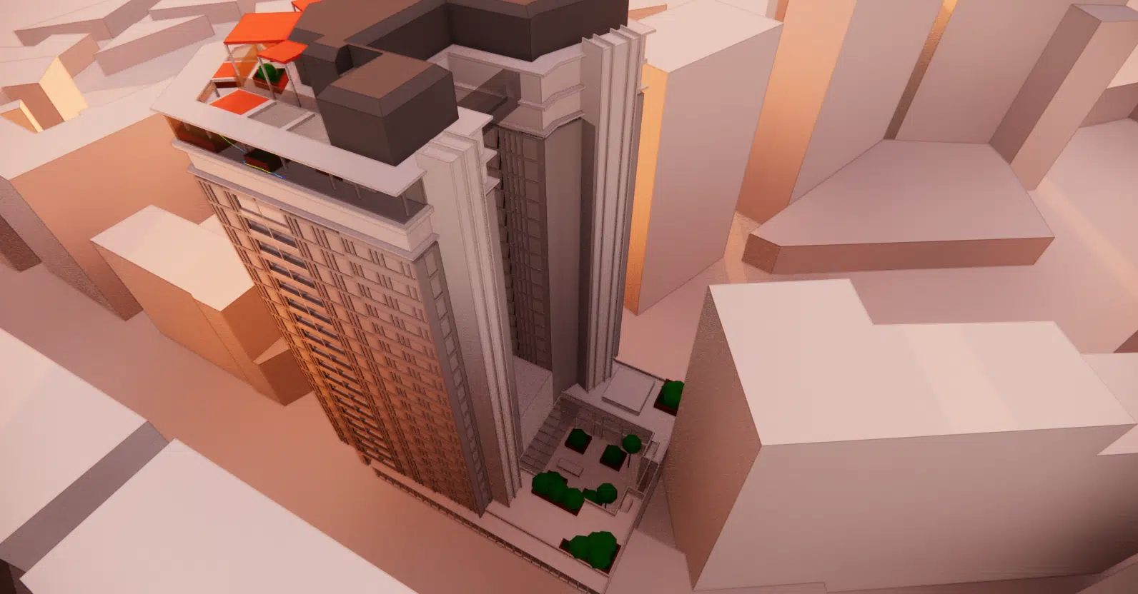 Modelo 3D del edificio estudiado