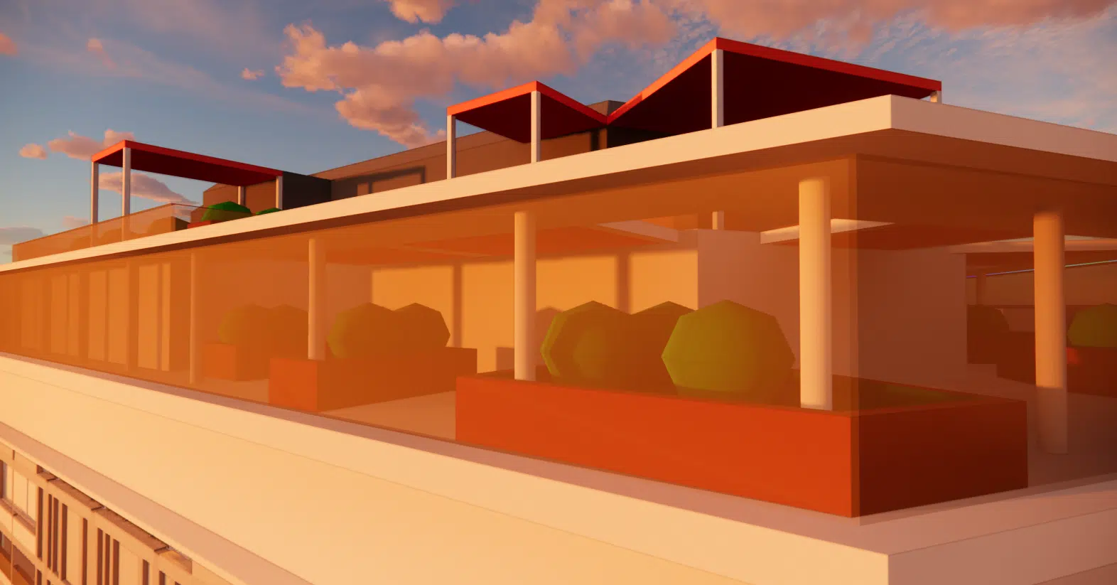Implantación del ventanal a la altura de la terraza