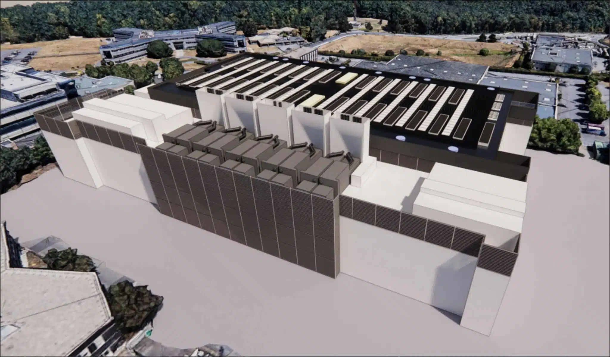 Modelo 3D del centro de datos y de sus alrededores