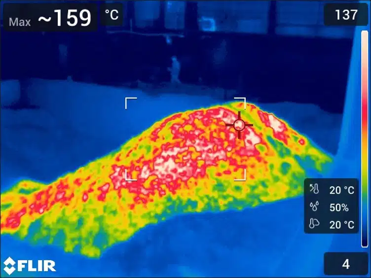 Imagen térmica de la fosa de vidrio
