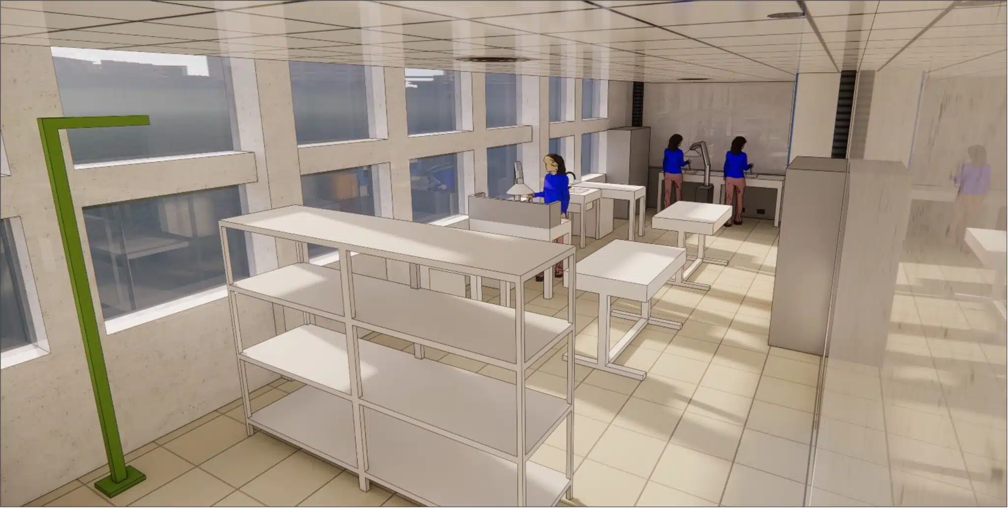 Modelización 3D del laboratorio de preparación paleontológica