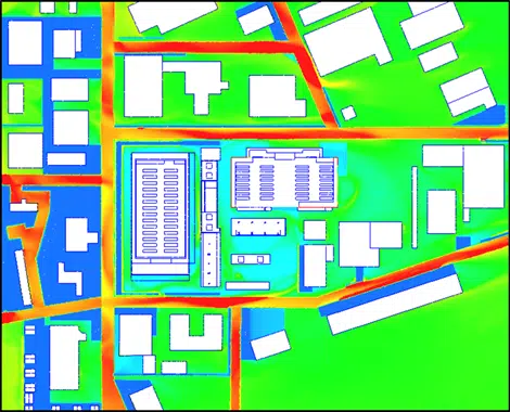 Cartografía térmica a 1 m del suelo después de la implantación del centro de datos