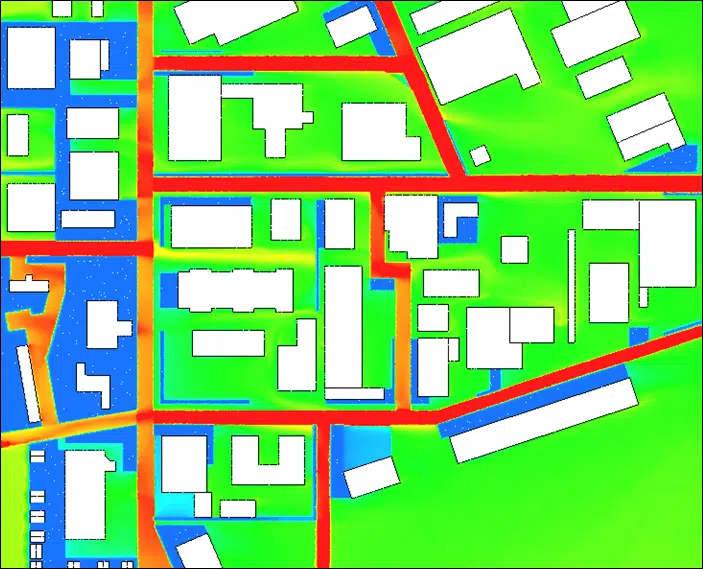 Cartografía térmica a 1 m del suelo antes de la implantación del centro de datos