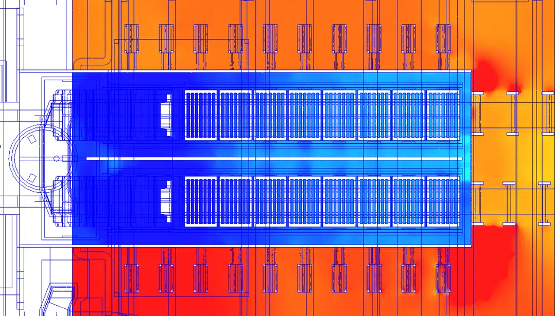 Mapa CFD de presiones después de la optimización