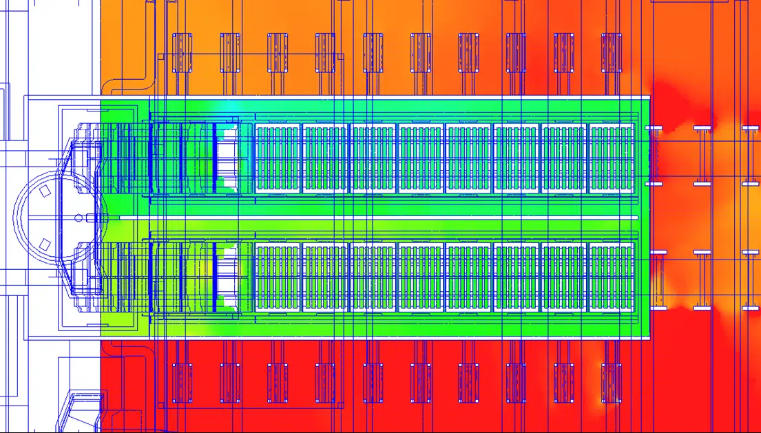 Mapa CFD de presiones antes de la optimización