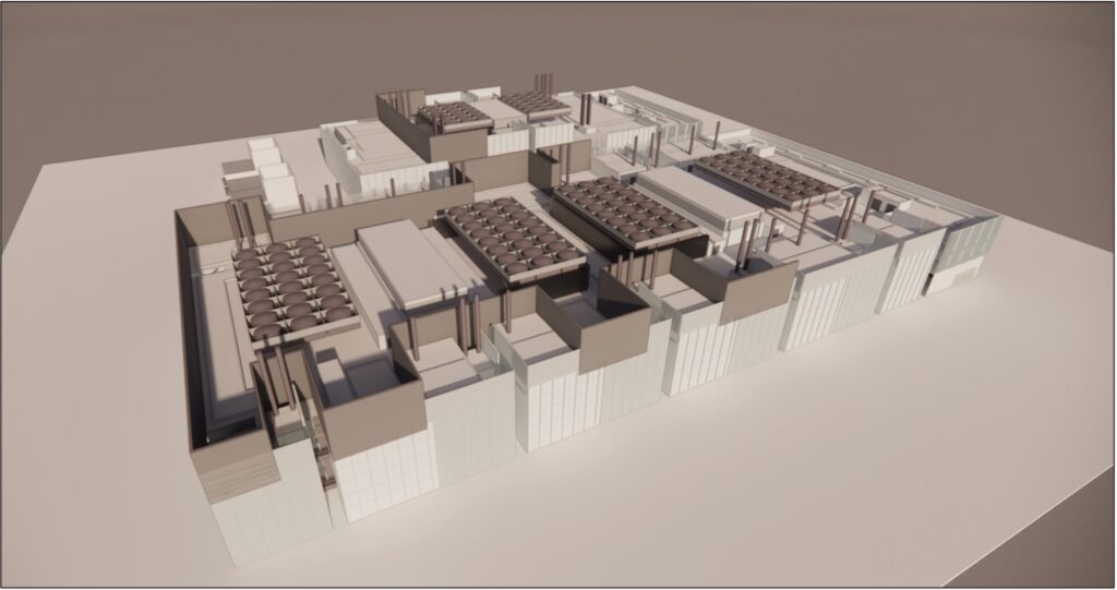 Modèle 3D du Data Center Data Center PAR5&6 utilisé pour la simulation CFD