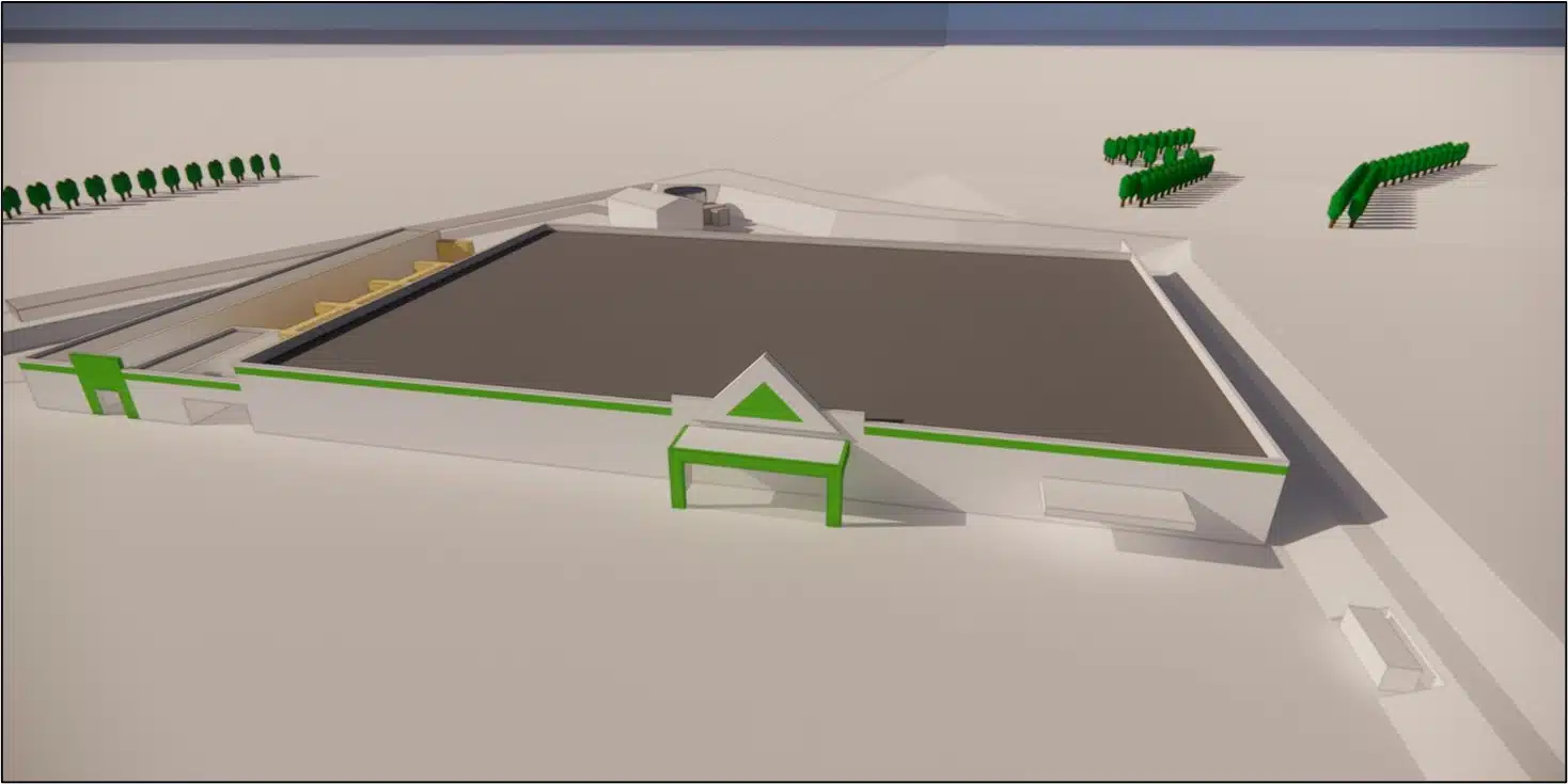 Modelo 3D adaptado a la CFD — tienda de Perpignan