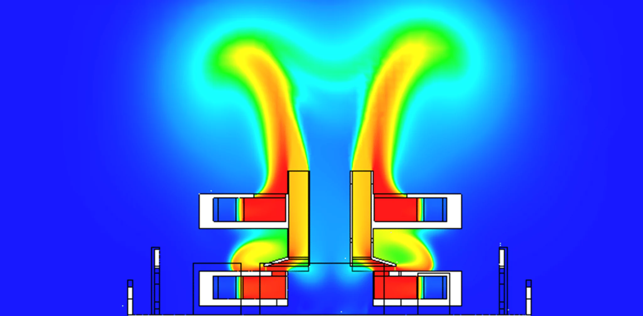 Plano de temperatura que ilustra las fugas de aire caliente