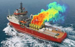 Simulation CFD – Panaches thermiques des compresseurs sur un navire offshore en mer