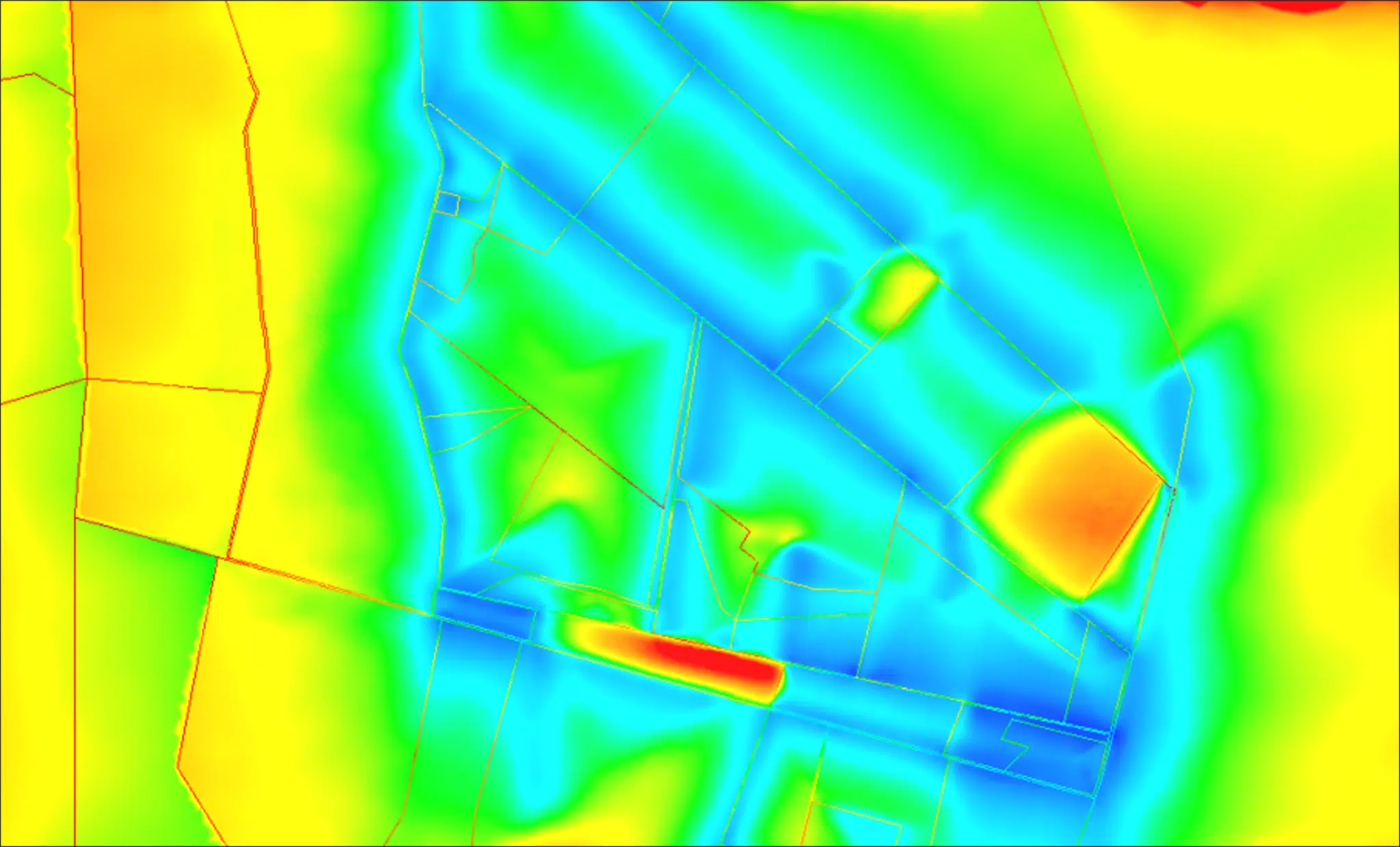 Antes del proyecto — plano de velocidad a 10 cm del suelo