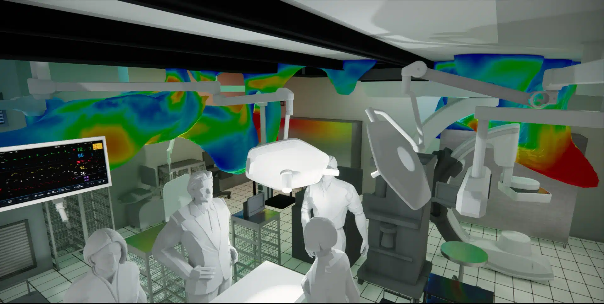 Zona muerta identificada en un quirófano mediante simulación CFD